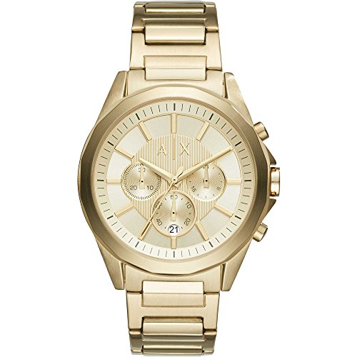 Armani Exchange Relógio analógico para homem de quartzo com correia em aço inoxidável AX7151SET