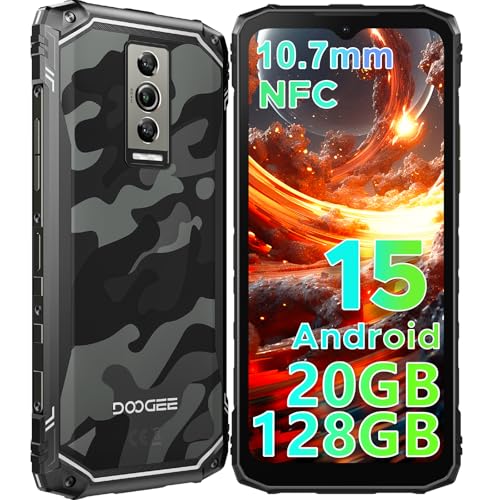 DOOGEE Blade 10 telemóvel resistente Android 15, 20 GB RAM+128 GB ROM (TF 2TB) FHD+90Hz Mobile inquebrável 4G, bateria de 5150 mAh, Octa Core, 16 MP + 8 MP câmara Widevine L1 Smartphone IP68IP66 9K