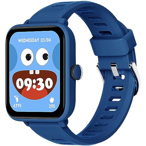 BIGGERFIVE Pulseira de atividade meninos meninas 3 a 14 anos, relógio inteligente com podómetro, frequência cardíaca, resistente à água 5 ATM, monitor de sono, despertador, jogos de quebra-cabeças