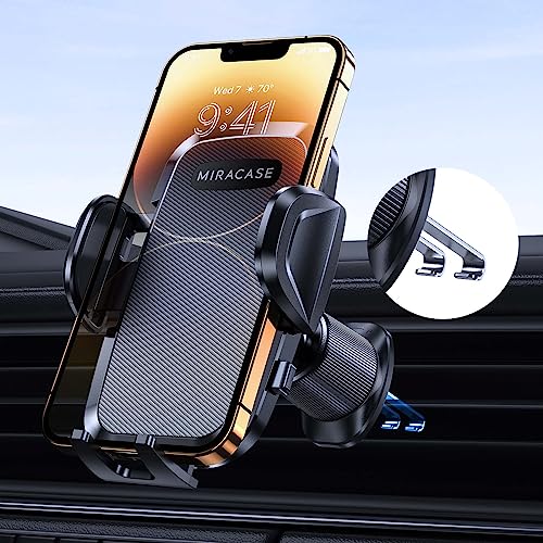 Miracase Suporte móvel para carro [gancho metálico duplo] estável e robusto, ajustável a 360 graus, suporte de telemóvel carro universais para smartphones