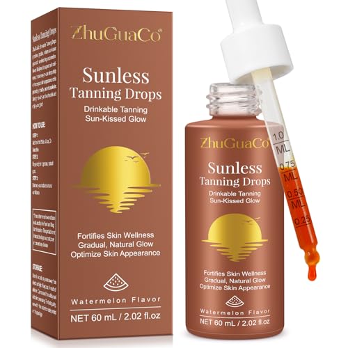 Gotas de bronzeamento para beber, Tanning Drops Drink, bronzeador em gotas naturais para beber, gotas de bronzeamento sem sol, produtos autobronzeadores para realçar os tons naturais (1 unidade)