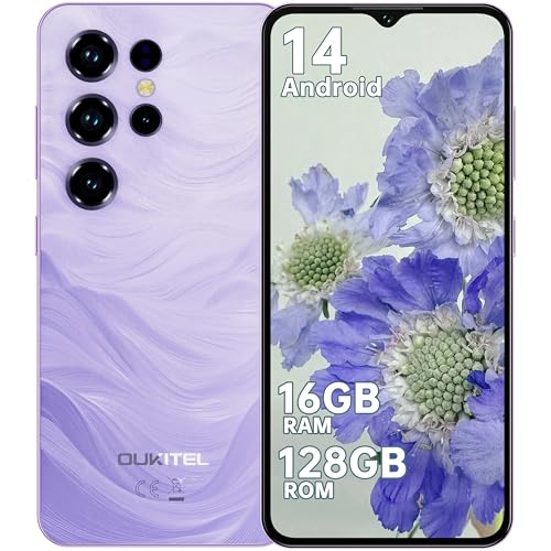 OUKITEL C2 Telemóveis livres 2025, ecrã telemóvel HD de 6,52", 16 GB + 128 GB/TF 1TB, bateria 5000 mAh Android 14 smartphone, câmara 13 MP+5 MP, 4G Dual SIM/Face ID/GPS/3,5 mm JJJ. ack/altifalante Z