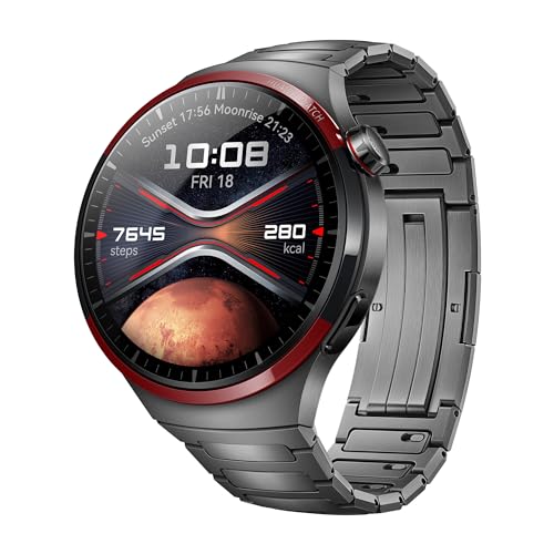 HUAWEI Watch 4 Pro Space Edition, titânio DLC de grau aeroespacial, resumo de saúde 2,0, bateria de até 21 dias, chamadas móveis eSIM, mergulho livre até 30 m, iOS & Android, cinzento