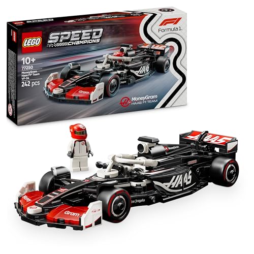 LEGO Speed Champions Carro de corrida MoneyGram Haas F1 Team VF-24 veículo de brinquedo com 1 mini figura de piloto de fórmula 1, presente colecionável para meninos e meninas de 10 anos ou mais 7250