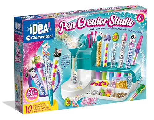 Clementoni - 18779 - Ideia - Workshop de canetas - um conjunto perfeito para fazer as suas próprias canetas, jogo criativo, jogo para trabalhos manuais, brinquedo 6 anos