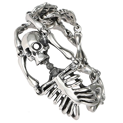 DonDon Homens pulseiras de aço inoxidável Gothic Style