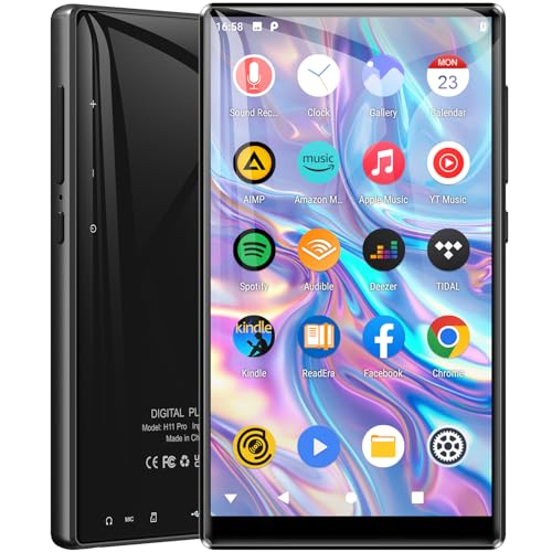 80 GB Leitor MP3 Bluetooth WiFi, MECHEN IPS ecrã tátil 1080P Android MTK 8 Core MP4 Player, Spotify Audible Deezer Amazon Music Youtube Music (H11)