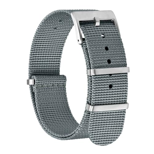 BISONSTRAP Correias de relógio de nylon para homens, correias militares de uma só peça, 18 mm 20 mm 22 mm