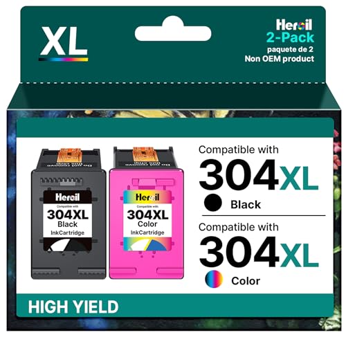 Heroil 304 XL 304XL cartuchos de tinta para HP 304 XL cartuchos 304XL preto e cor compatível para HP Envy 5010 5020 5030 5032 Deskjet 3700 3720 3730 3750 3760 3762 3764 2630 2632 2633 2634
