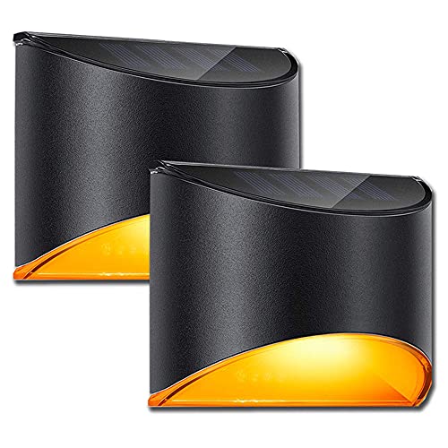 LeiDrail Luz solar exterior holofotes LED solares luzes solares para exterior impermeável candeeiro solar para jardim garagem pátio 2 pacotes
