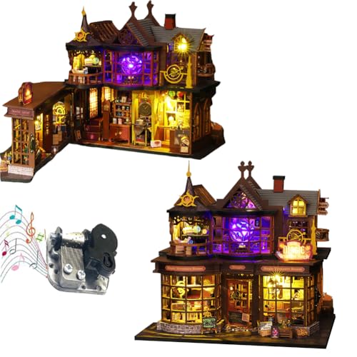 TOPBSFARNY Kit de casa em miniatura, kit de fabricação de casas em miniatura com móveis, kit de casa pequena para mulheres para construir decorações de Natal, Halloween, presentes para familiares ou