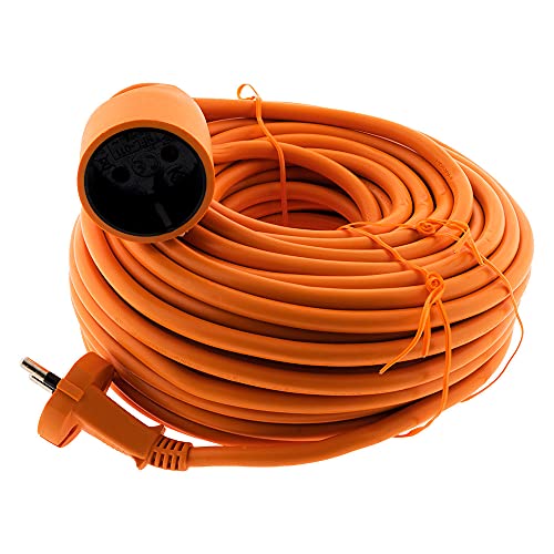 Zenitech - Extensão de corrente 16A HO5VV-F 2 x 1,5 mm² 3680W / 230 V - Ideal para corta-relvas e churrascos - Resistente a condições exteriores - em conformidade com as normas NF e CE - laranja