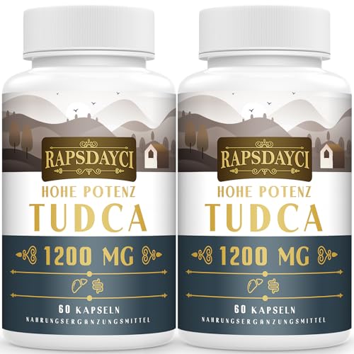 TUDCA ultra forte (1200 mg por porção), 120 cápsulas - sais biliares de ácido tauroursodesoxicólico, suplemento hepático, sem OGM, sem glúten. (2 Pacotes)