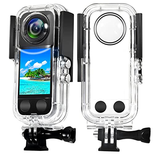VOLOHAS Capa impermeável para câmara de ação Insta360 X3 - submergível 40 m com clipe de montagem rápida para câmara panorâmica