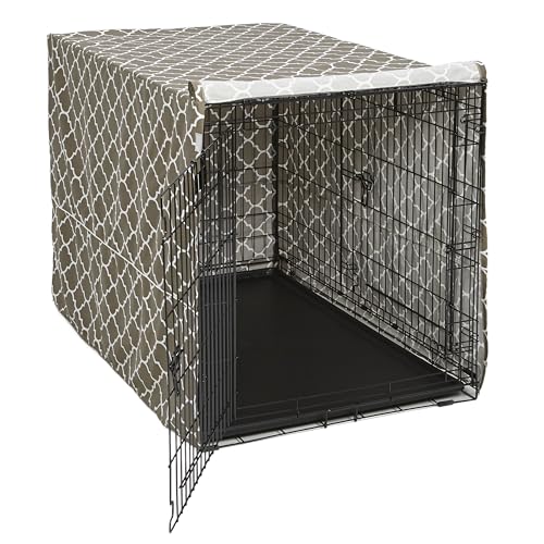 MidWest Homes for Pets Modelo CVR48T-BR Capa para gaiola de cão com protetor têxtil de teflon capa de privacidade para gaiolas de cão MidWest e New World de 121,92 cm de comprimento