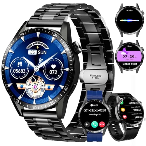 Homailida Relógio inteligente para homem, Smartwatch com chamadas Bluetooth e Whatsapp notificação, IP68 Smartwatch homem com monitor de ritmo cardíaco e sonho, relógio desportivo atividade Android