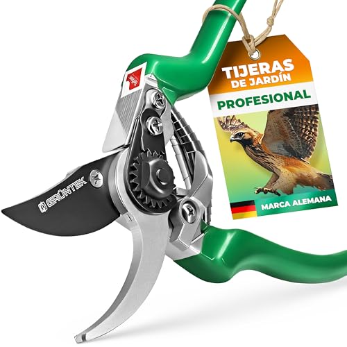 GRÜNTEK Tesoura de mão para jardinagem Falcon 215 mm - tesouras de florista qualidade profissional. secateurs pruning scissors cor verde