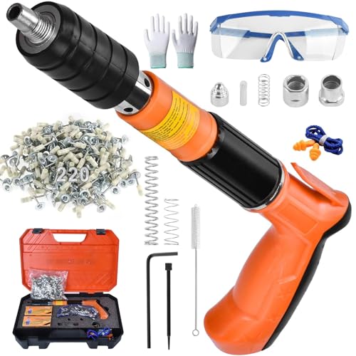 Pistola de unhas manual pistola de unhas com 220 pregos de aço pistola e pregos para betão de 5 velocidades ajustável máquina de lavar concreto máquina com silenciador Nail Gun pistola de unhas de