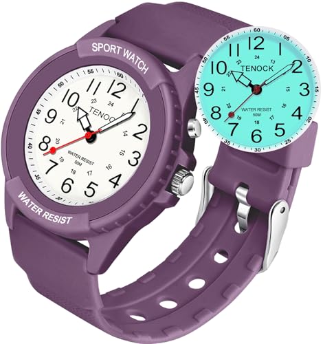 TENOCK Relógio de pulso desportivo para mulher analógico de quartzo resistente à água até 50 m com luz noturna para combinar com a moda casual ou atividade desportiva