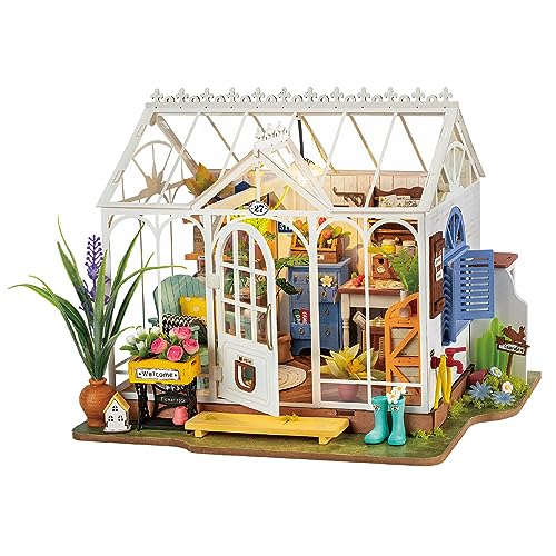 Rolife Casa de bonecas casa em miniatura com acessórios feitos à mão kits modelo para adultos para construir brinquedos de Natal presentes de aniversário para meninas e mulheres (Dreamy Garden)