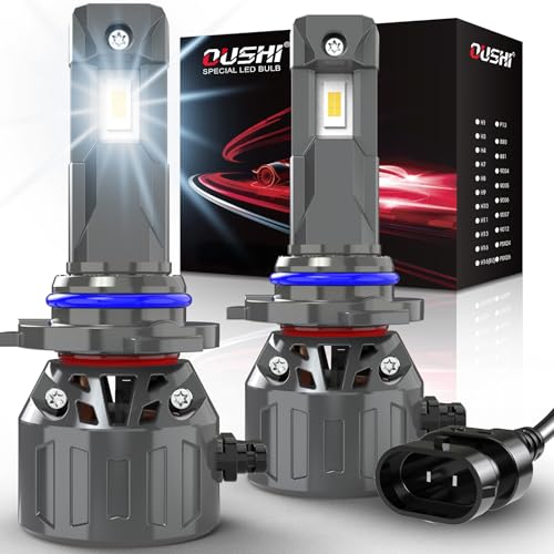 OUSHI Lâmpada HIR2 LED 32000 LM, 800% brilho 6000 K Xenon branco Plug and Play mini tamanho 1:1 lâmpada LED de altura 9012, 2 peças