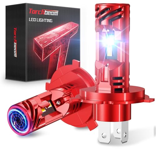 Torchbeam H4 LED Canbus lâmpadas, 100 W, 24000 LM, 6500 K branco frio, lâmpadas de substituição para lâmpadas haloggenas com design 1:1, plug and play, embalagem de 2