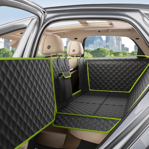 Pecute Capa de carro com fundo rígido, protetor de carro cão para assento traseiro, 2025 asas laterais removíveis para proteger as portas, impermeável anti-riscos, textura sofá, até 150 kg
