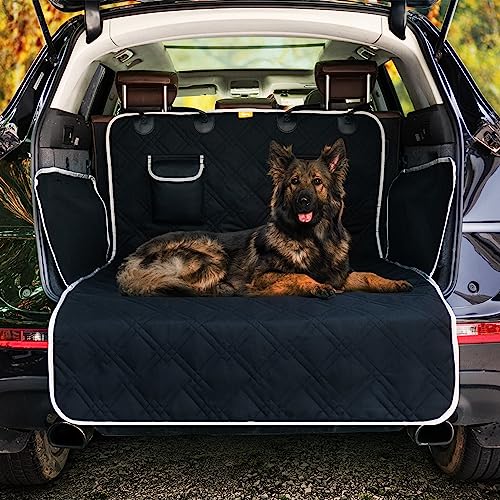 Toozey Protetor capa de carteira de carro tapete com proteção lateral - universal auto porta-malas manta para cães - impermeável e antiderrapante esteira protetora robusta, preto