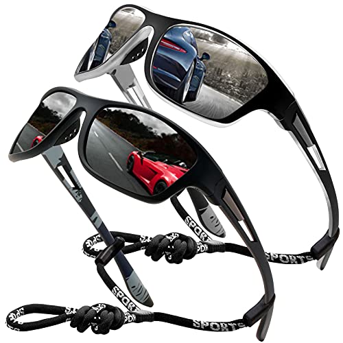 Perfectmiaoxuan Óculos de sol polarizados desportivos homem mulher condução pesca caminhada ciclismo alpinismo férias viagem cordão óculos UV400