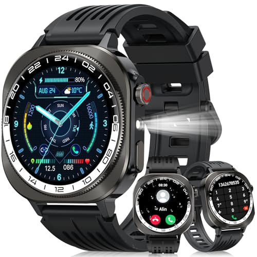 Relógio inteligente homem mulher, 1,43" AMOLED Smartwatch com chamadas Bluetooth 5.4, Smart Watch com 130 modo desportivo e IP68 impermeável, monitor de pulso de 24/7 / sonho/podómetro para Android