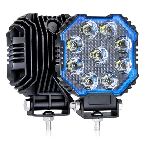 Fxlpower 2 unidades farol de trabalho led de carro 12 V, 3,9 polegadas 60 W foco de luz concentrada 2700 lm 6000 K IP67 impermeável off-road holofote para Pickups Tractors Escavators camião barco SUV