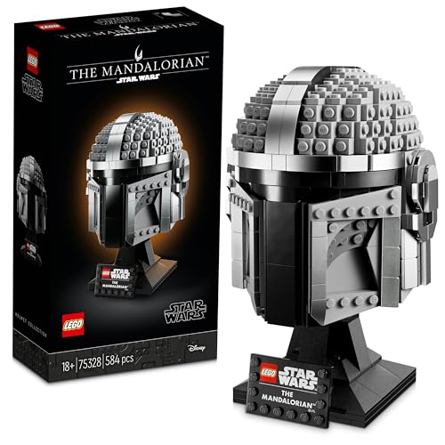 LEGO Star Wars Capacete de mandaloriano, casaco de construção colecionável, decoração para casa e escritório, presente para homens, mulheres e fãs 75328