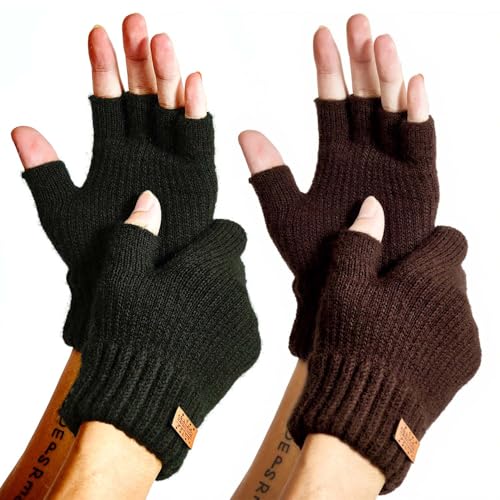 JYUYNY Luvas sem dedos - inverno luvas de tecido quentes trabalhar correr ciclismo condução para homem e mulher luvas de escritório luvas de computador