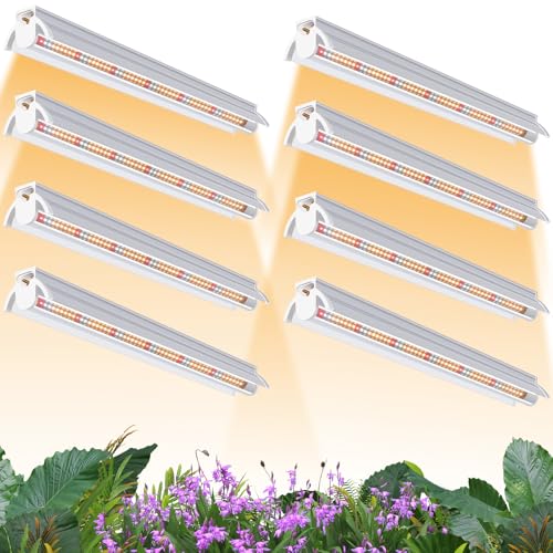 Niello Embalagem de 8 pacotes T5 candeeiro de planta, 42 cm candeeiro de crescimento LED de espectro completo, luz para plantas de interior, adequado para estufa de interior, jardim.