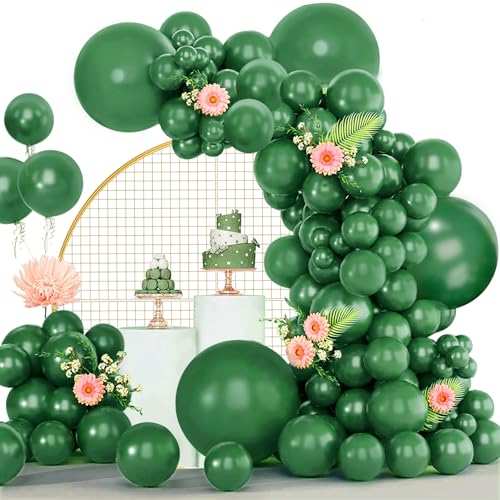 Balões verdes, 120 peças grinalda balões de aniversário verde escuro, 18 12 10 5 polegadas kit arco de balões para festas Baby Shower casamento batismo decoração