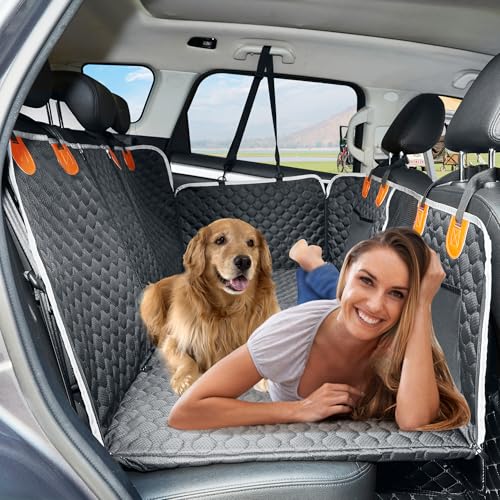 ANOSOSPECIAL Extensão do assento traseiro, capa de assento de carro para cães, rede de viagem animais de estimação impermeável, colchão campismo carros duradouro e fácil de limpar (preto)