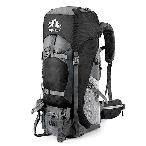 Night Cat 70L 90L Mochila de Senderismo para Hombres Mujeres Macutos de Trekking Mochileros Escalada Ciclismo Viajar