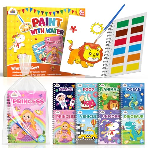 ZMLM Livros de colorir com água para detalhes de aniversário crianças | presentes de aniversário para crianças colégio convidados| livros de colorir infantis artesanato crianças para 3 a 9 anos (24