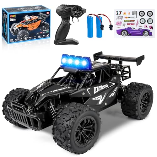 Joellfuner Carro telescópico para crianças, 2,4 Ghz 1:16 carro telecomandado com quatro cores luz LED, 2 WD 20 KM/H Offroad Monster RC Truck com velocidades altas e baixas, carro RC para 3+ anos