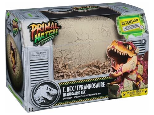 Primal Hatch Dino Rising - Figura Jurassic dinossauro interativo: Incuba e treine o seu bebé tiranossauro Rex com 100 sons e reações - 6072462 - presente criança 5 anos - dinossauros brinquedos