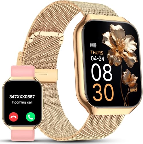 Relógio inteligente mulher, 1,91" Smartwatch mulher com chamadas, IP68 impermeável, 120 modos desportivos com ecrã táctil HD, podómetro, monitor de sono, impermeável IP68 para Android iOS