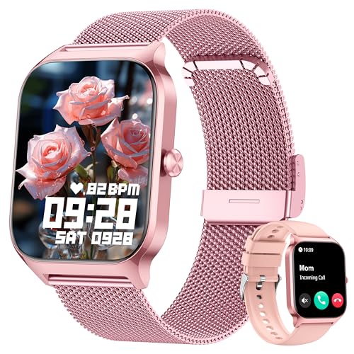 KALINCO 2025 Relógio inteligente mulher homem, Smartwatch mulher com chamadas/Whatsapp/Pressão arterial/Frequência cardíaca/SpO2/sonho/stress, relógio despertador digital para iOS Android duas