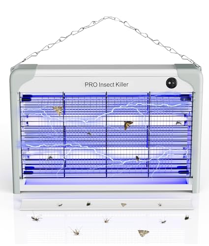 Spectracide UV Candeeiro mata-mosquitos interior 20 W, candeeiro de insetos elétrico, 2400 V lâmpada UV mata moscas eficaz cozinha sala de estar restaurante belas adegas hospitais