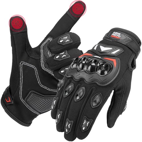 KEMIMOTO Luvas de verão para motociclo, resistentes ao impacto, desportivas protetoras e respiráveis para homem e mulher, palma antiderrapante, com ecrã tátil, motocicletas, escalada e caça