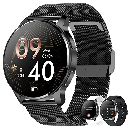 Relógio inteligente mulher chamadas Bluetooth assistente voz 3 correias pulseira atividade com podómetro calorias 20 modos desporto Smartwatch mulher monitor de sono oxigénio sangíneo iOS Android