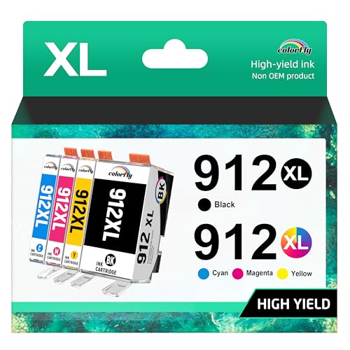colorfly 912XL Multipack compatível para HP 912 912 XL cartuchos de impressora para HP OfficeJet Pro 8022 cartuchos 8020 8024 8023 8025 HP OfficeJet 8012 8014 8015, HP Offf5, HP OffffficeJet ficejet