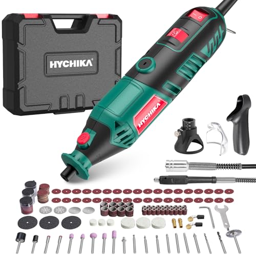 HYCHIKA 170 W ferramenta rotativa, kit de ferramentas rotativas de velocidade variável com eixo flexível, conjunto de acessórios e multifunções de 8000 - 35000 RPM, perfeito para lixar em detalhes