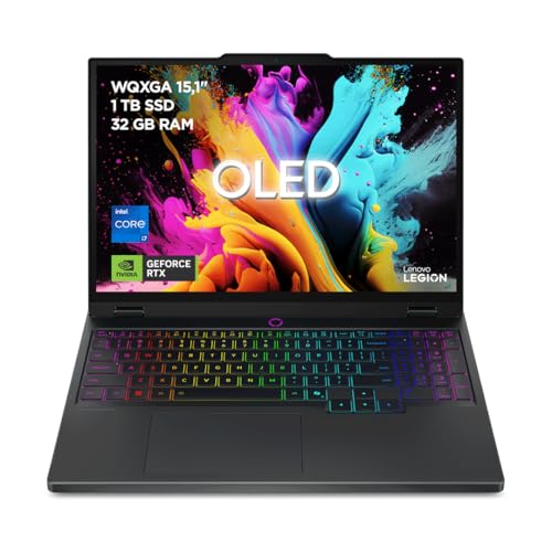 Lenovo Legion 5 Gen 10 – Computador portátil Gaming IA OLED de 15,1" (Intel Core i7-13650HX, NVIDIA GeForce RTX 5060, 32 GB RAM, 1TB SSD, 165Hz, Wi-Fi7, sem sistema operativo) QWERTY RGB 24 Zonas