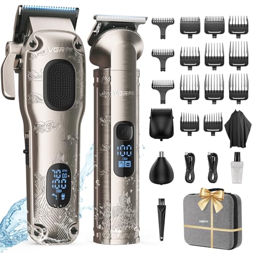 Vgrpro Máquina de cortar cabelo profissional para homem, corta-pelos homem sem fio para cortar o cabelo, kit de máquina de cortar cabelo e Trusters para homens, máquina de cortar cabelo com caixa de