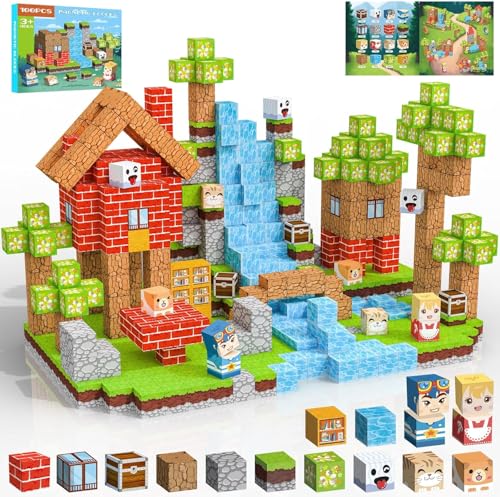 Crifeton Blocos magnéticos construção crianças 100 peças 2 cm 3 magnéticas, jogo Magnetic Blocks Tiles construção, brinquedos Montessori para crianças4 5 6 7 8 9 10 11 12 presentes de aniversário para